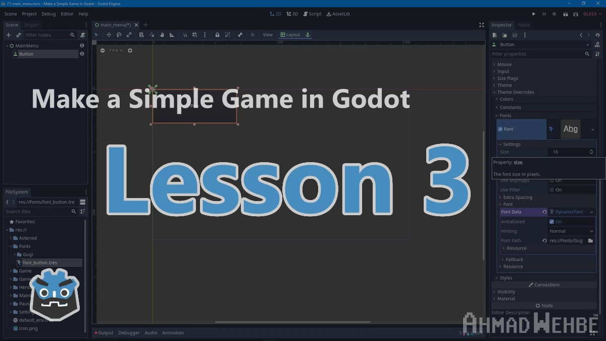 Make a Simple Game in Godot – Lesson 3