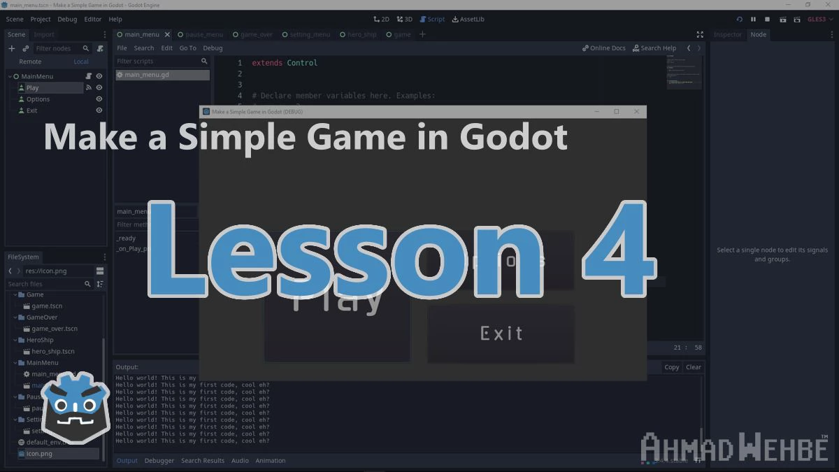 Make a Simple Game in Godot – Lesson 4